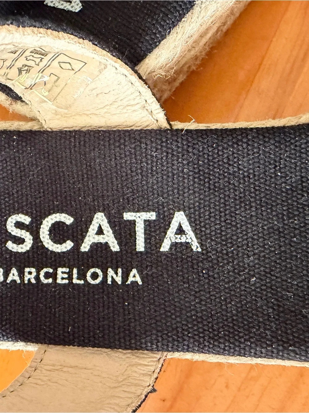 Viscata Black Knotted Espadrille Wedge Sandals Sz 40